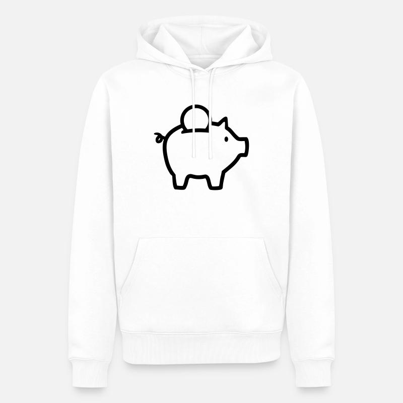 Tirelire - Sweat à capuche Premium bio Homme - blanc