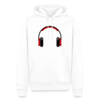 Smiley Headphones - Sweat à capuche Premium bio Homme - blanc - Devant - Nico (187cm)