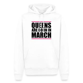 queens born in march design - Männer Premium Bio Hoodie - Weiß - Vorne - Nico (187cm)