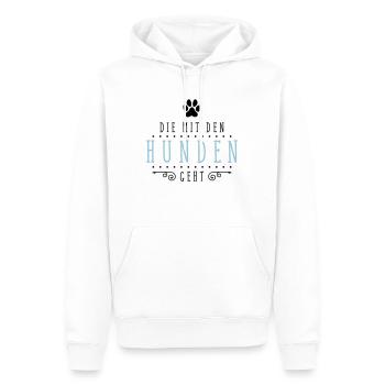 die mit den hunden geht - Männer Premium Bio Hoodie - Weiß - Vorne - Nico (187cm)