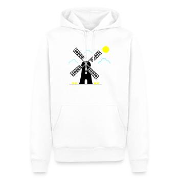 moulin à vent paysage - Sweat à capuche Premium bio Homme - blanc - Devant - Nico (187cm)