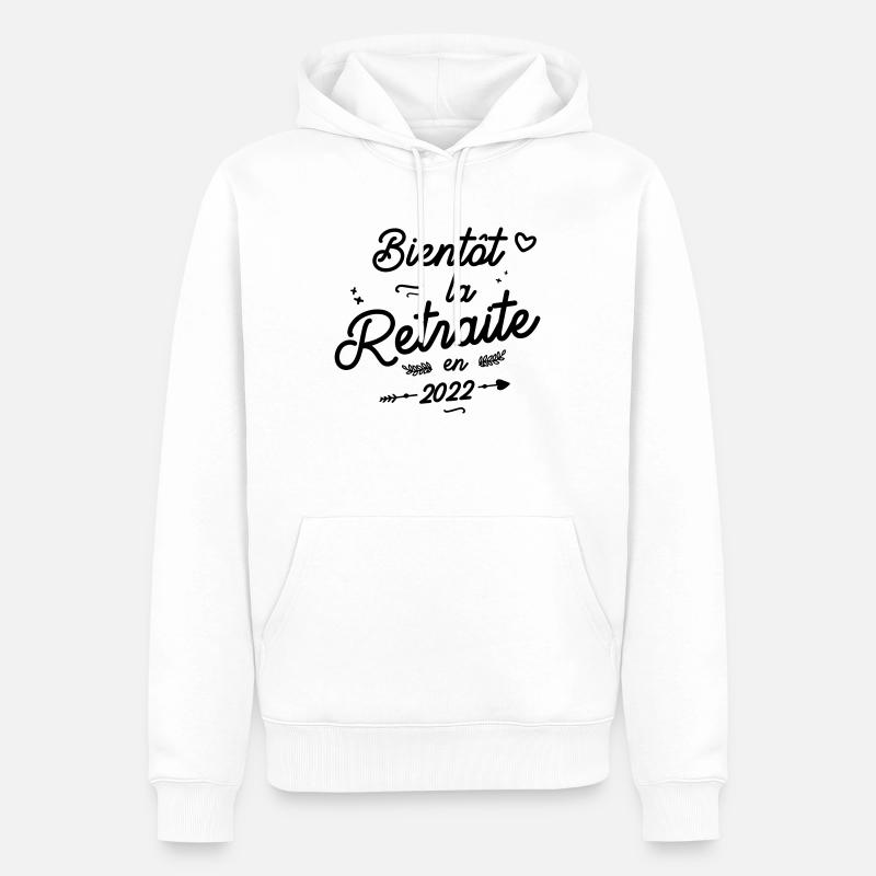 bientôt la retraite 2022 - Sweat à capuche Premium bio Homme - blanc