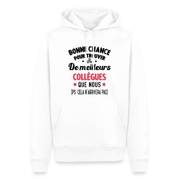 Bonne Chance Pour Trouver De Meilleurs Collègues - Sweat à capuche Premium bio Homme - blanc - Devant - Nico (187cm)