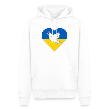 frieden für ukraine - Männer Premium Bio Hoodie - Weiß - Vorne - Nico (187cm)