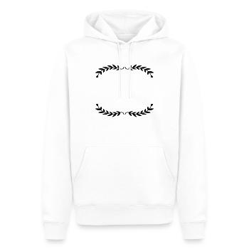 Illustration cadre feuilles de laurier - Sweat à capuche Premium bio Homme - blanc - Devant - Nico (187cm)
