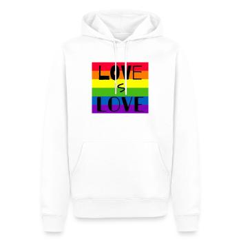 L’AMOUR EST AMOUR - Sweat à capuche Premium bio Homme - blanc - Devant - Nico (187cm)