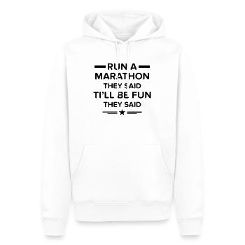 Fußball Soccer - Männer Premium Bio Hoodie - Weiß - Vorne - Nico (187cm)