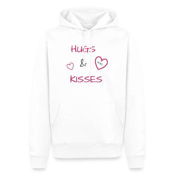 J’aime les vêtements / Hugs&Kisses - Sweat à capuche Premium bio Homme - blanc - Devant - Nico (187cm)