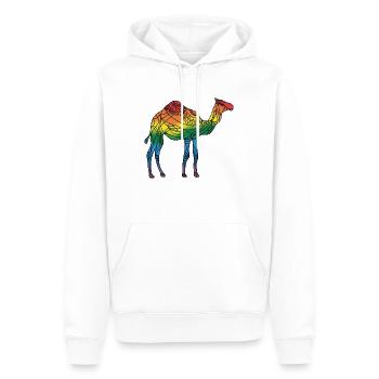 Chameau - Sweat à capuche Premium bio Homme - blanc - Devant - Nico (187cm)