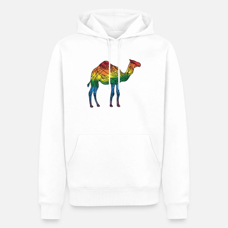 Kamel - Männer Premium Bio Hoodie - Weiß