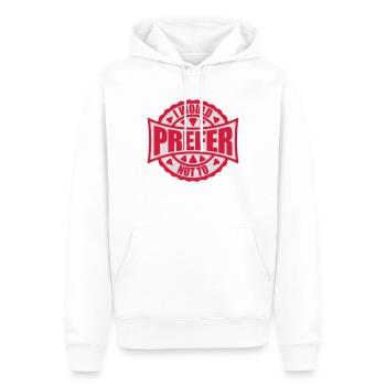 Je préfère ne pas - Sweat à capuche Premium bio Homme - blanc - Devant - Nico (187cm)
