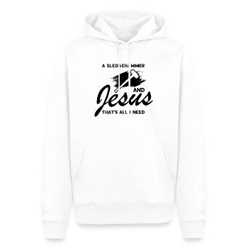 Hausabriss und Renovierungs Design - Männer Premium Bio Hoodie - Weiß - Vorne - Nico (187cm)