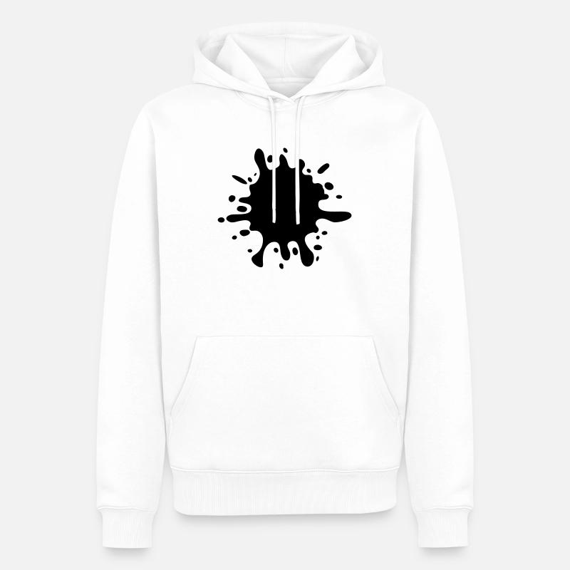 Éclaboussures de couleur - Sweat à capuche Premium bio Homme - blanc