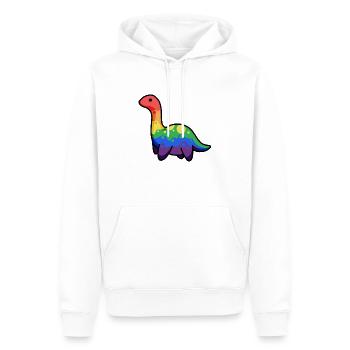Rainbow Dinosaur, Dino, Pride, LGBTQ+ - Männer Premium Bio Hoodie - Weiß - Vorne - Nico (187cm)