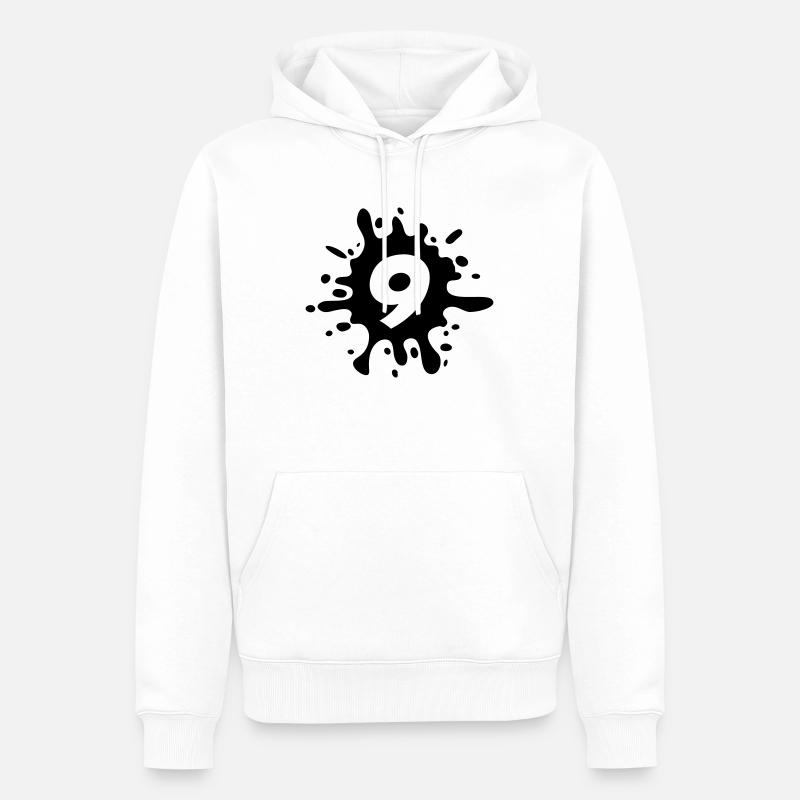 9 - Sweat à capuche Premium bio Homme - blanc