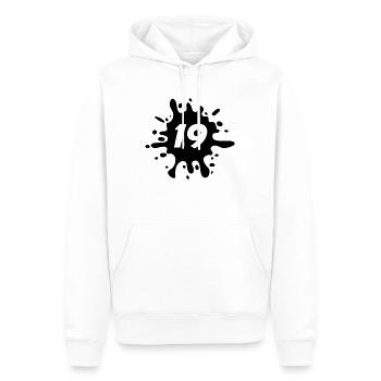 19 - Männer Premium Bio Hoodie - Weiß - Vorne - Nico (187cm)