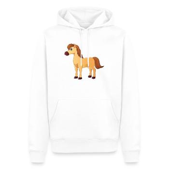 Elegantes Pferdeportrait für Stärke. Frauen - Männer Premium Bio Hoodie - Weiß - Vorne - Nico (187cm)