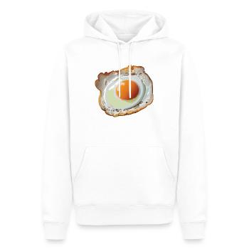Oeuf au plat - Sweat à capuche Premium bio Homme - blanc - Devant - Nico (187cm)