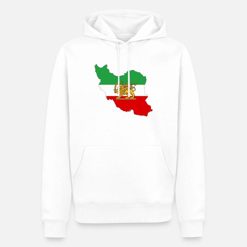 IRAN Iran - Drapeau persan - Sweat à capuche Premium bio Homme - blanc
