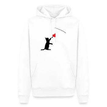 Katzenspielzeug Valentinstagsgeschenke für Sie oder für Ihn - Männer Premium Bio Hoodie - Weiß - Vorne - Nico (187cm)