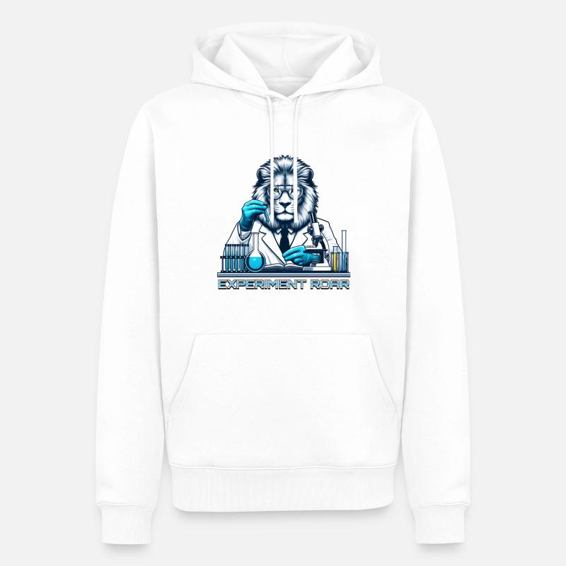 Löwen-Lab : Rugissement de l’expérience - Sweat à capuche Premium bio Homme - blanc