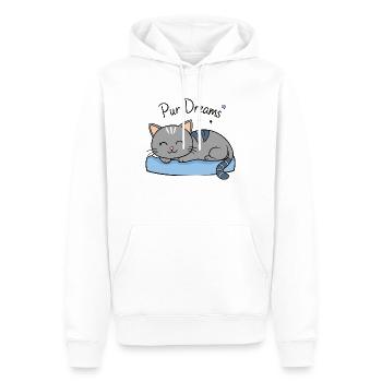 KATZE, PUR DREAMS - Männer Premium Bio Hoodie - Weiß - Vorne - Nico (187cm)