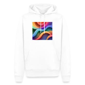couleurs en vague - Sweat à capuche Premium bio Homme - blanc - Devant - Nico (187cm)