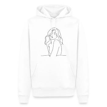 Silhouette romantique : T-shirt d’art élégant pour fille - Sweat à capuche Premium bio Homme - blanc - Devant - Nico (187cm)
