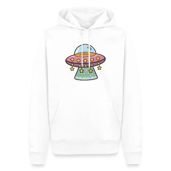 Ufo - Männer Premium Bio Hoodie - Weiß - Vorne - Nico (187cm)