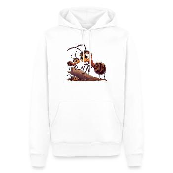 Ameisenmutter spielt mit Kindern - Männer Premium Bio Hoodie - Weiß - Vorne - Nico (187cm)
