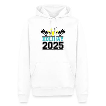 Holiday 2025 - Männer Premium Bio Hoodie - Weiß - Vorne - Nico (187cm)