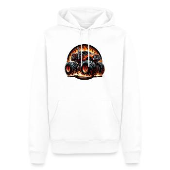 Monstertruck feurig - Männer Premium Bio Hoodie - Weiß - Vorne - Nico (187cm)
