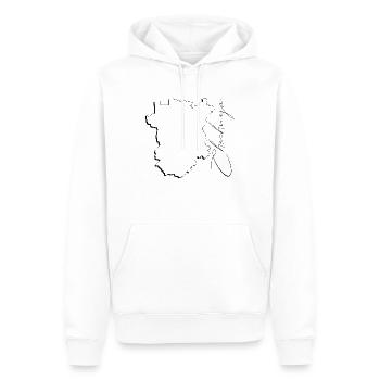 (RU) Tschetschenien Landkarte als Umriss EN - Männer Premium Bio Hoodie - Weiß - Vorne - Nico (187cm)