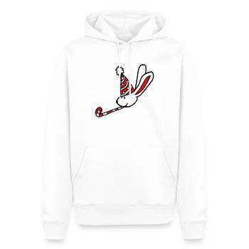 Lapin Anniversaire Années Vieux Cadeau Serviette Chapeau de fête - Sweat à capuche Premium bio Homme - blanc - Devant - Nico (187cm)