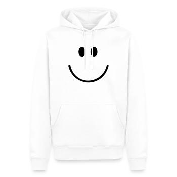 Gesicht - Männer Premium Bio Hoodie - Weiß - Vorne - Nico (187cm)