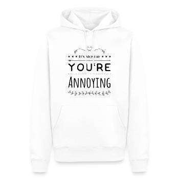 C’est lundi que tu es ennuyeux - Sweat à capuche Premium bio Homme - blanc - Devant - Nico (187cm)