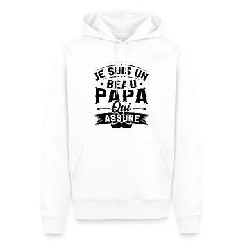 Je suis un Beau papa qui assure cadeau beau-papa - Sweat à capuche Premium bio Homme - blanc - Devant - Nico (187cm)