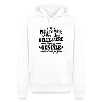 Pas si facile d'être une belle-mère - Sweat à capuche Premium bio Homme - blanc - Devant - Nico (187cm)