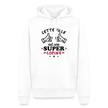Cette fille est une super copine - Sweat à capuche Premium bio Homme - blanc - Devant - Nico (187cm)