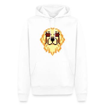 Hipster Golden Retriever Pixel Art Amateurs de chiens - Sweat à capuche Premium bio Homme - blanc - Devant - Nico (187cm)