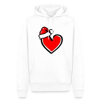 Coeur Noël Noël - Sweat à capuche Premium bio Homme - blanc - Devant - Nico (187cm)