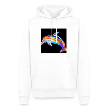 Delphin - Männer Premium Bio Hoodie - Weiß - Vorne - Nico (187cm)