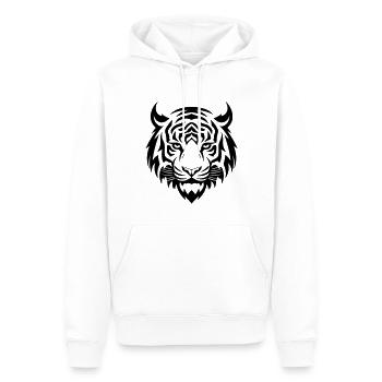 Tiger Kopf Silhouette - Männer Premium Bio Hoodie - Weiß - Vorne - Nico (187cm)