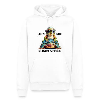 Jetzt nur keinen Stress Frosch und Schildkröte - Männer Premium Bio Hoodie - Weiß - Vorne - Nico (187cm)