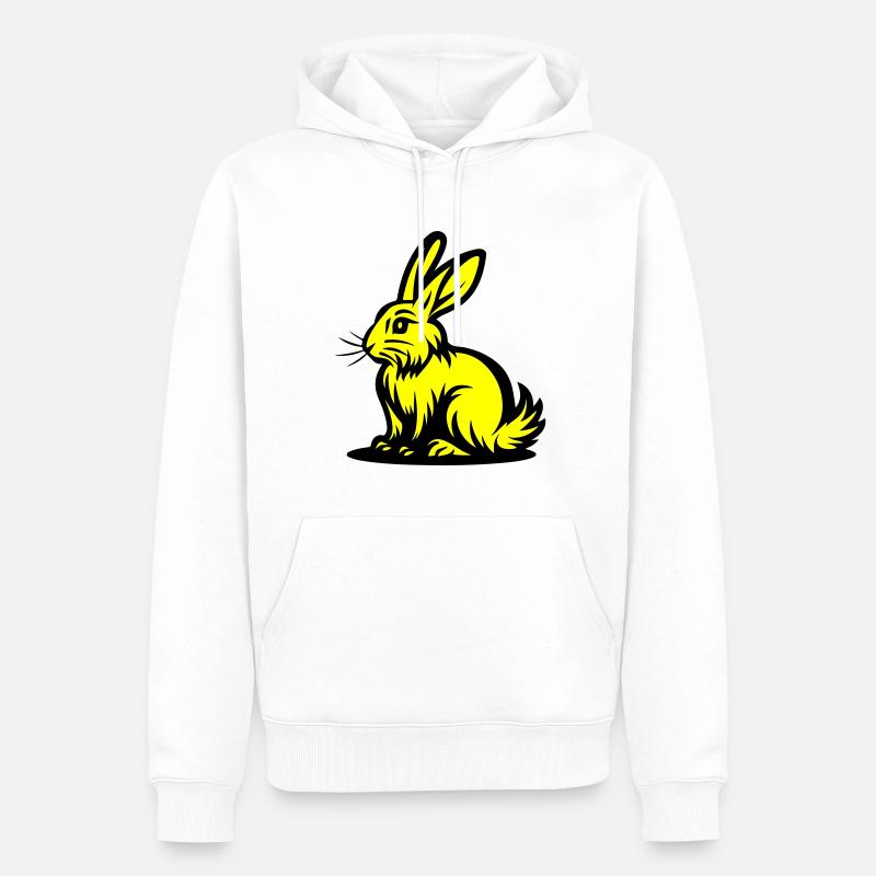 Lapin Pâques - Sweat à capuche Premium bio Homme - blanc