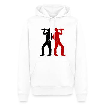 Trinker Bier Silhouette - Männer Premium Bio Hoodie - Weiß - Vorne - Nico (187cm)