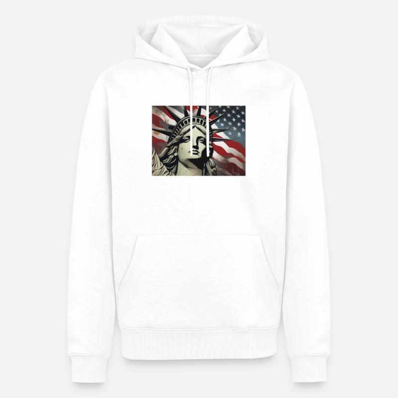 Statue de la Liberté - Sweat à capuche Premium bio Homme - blanc