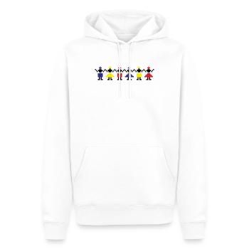 HORA - Traditional Romanian folk art - Men’s Premium Organic Hoodie - white - Front - Nico (187cm)