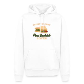 Drôle de chemise sandwich au jambon - Sweat à capuche Premium bio Homme - blanc - Devant - Nico (187cm)