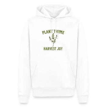 Pflanze Thymian Ernte Freude - Männer Premium Bio Hoodie - Weiß - Vorne - Nico (187cm)